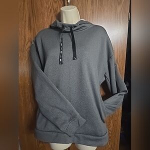 Women's Nike One Therm Fleece Training Charcoal Gray Hoodie, 2 Pockets, Sz Med